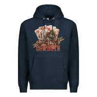 Navy Long live cowboys cards Premium Hoodie - HowdyJamesFarm