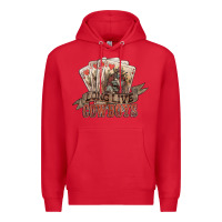 Red Long live cowboys cards Premium Hoodie - HowdyJamesFarm