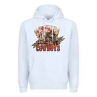 White Long live cowboys cards Premium Hoodie - HowdyJamesFarm