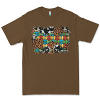 Cacao autism awareness leopard cowhide background Premium Tee - Artiststas