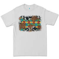 Dove Grey autism awareness leopard cowhide background Premium Tee - Artiststas