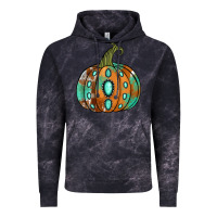 Cloud Black Western cowhide turquoise pumpkin Vintage Hoodie - NancyCooperArtShop