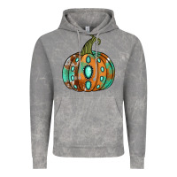 Cloud Rock Western cowhide turquoise pumpkin Vintage Hoodie - NancyCooperArtShop