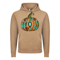 Vintage Coffee Western cowhide turquoise pumpkin Vintage Hoodie - NancyCooperArtShop
