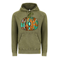 Vintage Olive Western cowhide turquoise pumpkin Vintage Hoodie - NancyCooperArtShop