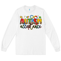 White autism acceptance Long Sleeve Tee - LillyAllenDesigns