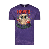 Cloud Purple happy owlidays Vintage Tee - MaliasSmallBusiness