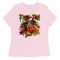 Bubblegum Pink Free-ish since 1865 Juneteenth black girl sneakers Ladies Tee - RanaPortraitStore