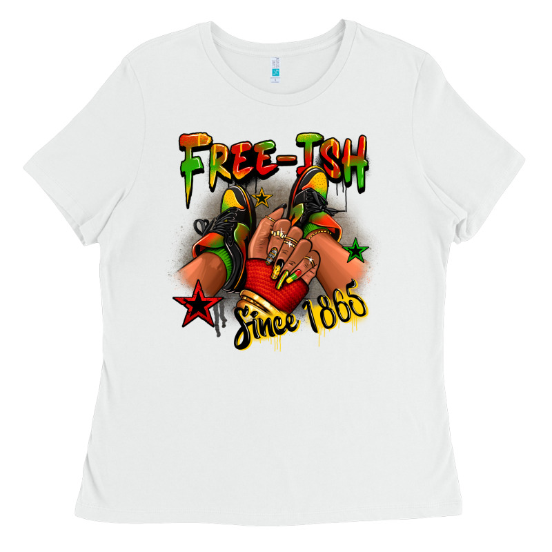 Free-ish Since 1865 Juneteenth Black Girl Sneakers Ladies Tee by RanaPortraitStore | Teevron