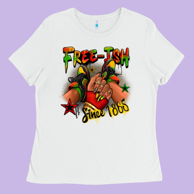 Free-ish Since 1865 Juneteenth Black Girl Sneakers Ladies Tee Designed By Ranaportraitstore
