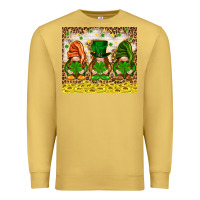 Antique Gold St. Patrick's Day gnomies with leopard tumbler Premium Sweatshirt - HowdyJamesFarm