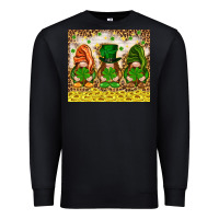 Black St. Patrick's Day gnomies with leopard tumbler Premium Sweatshirt - HowdyJamesFarm