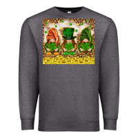 Charcoal Heather St. Patrick's Day gnomies with leopard tumbler Premium Sweatshirt - HowdyJamesFarm