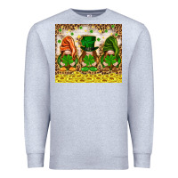 Heather Grey St. Patrick's Day gnomies with leopard tumbler Premium Sweatshirt - HowdyJamesFarm