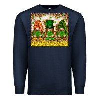 Navy St. Patrick's Day gnomies with leopard tumbler Premium Sweatshirt - HowdyJamesFarm