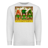 Oatmeal Heather St. Patrick's Day gnomies with leopard tumbler Premium Sweatshirt - HowdyJamesFarm