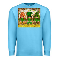 Ocean Blue St. Patrick's Day gnomies with leopard tumbler Premium Sweatshirt - HowdyJamesFarm