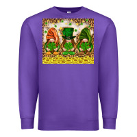 Purple St. Patrick's Day gnomies with leopard tumbler Premium Sweatshirt - HowdyJamesFarm