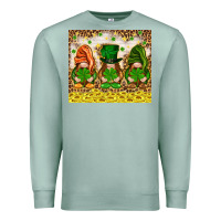 Seafoam St. Patrick's Day gnomies with leopard tumbler Premium Sweatshirt - HowdyJamesFarm