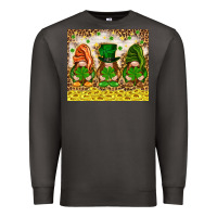 Smoke St. Patrick's Day gnomies with leopard tumbler Premium Sweatshirt - HowdyJamesFarm