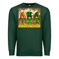Sports Green St. Patrick's Day gnomies with leopard tumbler Premium Sweatshirt - HowdyJamesFarm