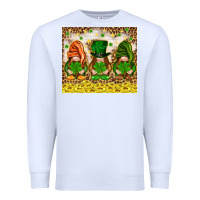 White St. Patrick's Day gnomies with leopard tumbler Premium Sweatshirt - HowdyJamesFarm