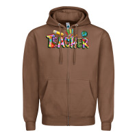 Chestnut Autism Teacher Zipper Hoodie - NancyCooperArtShop