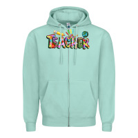 Seafoam Autism Teacher Zipper Hoodie - NancyCooperArtShop