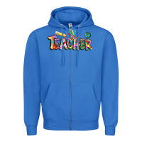 True Royal Autism Teacher Zipper Hoodie - NancyCooperArtShop