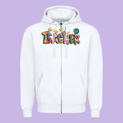 Autism Teacher Zipper Hoodie Designed By Nancycooperartshop