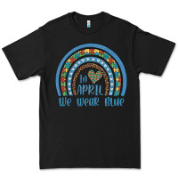 Black in april we wear blue autism awareness leopard rainbow Premium Tee - Artiststas