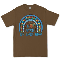 Cacao in april we wear blue autism awareness leopard rainbow Premium Tee - Artiststas