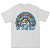 In April We Wear Blue Autism Awareness Leopard Rainbow Premium Tee | Teevron