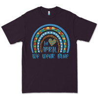 Plum in april we wear blue autism awareness leopard rainbow Premium Tee - Artiststas