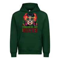 Forest Green sugar skull woman proud of my roots Urban Hoodie - BundleAndBundleShop