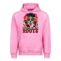 Fuchsia Pink sugar skull woman proud of my roots Urban Hoodie - BundleAndBundleShop