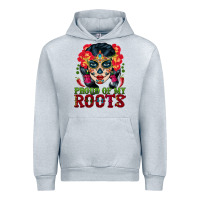 Heather Grey sugar skull woman proud of my roots Urban Hoodie - BundleAndBundleShop