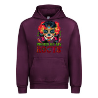 Mauve Wine sugar skull woman proud of my roots Urban Hoodie - BundleAndBundleShop