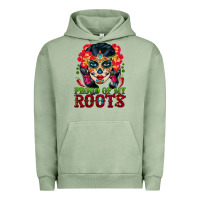 Pigment Oil Green sugar skull woman proud of my roots Urban Hoodie - BundleAndBundleShop