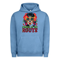 Pigment Pebble Blue sugar skull woman proud of my roots Urban Hoodie - BundleAndBundleShop