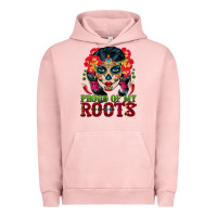 Pigment Salmon sugar skull woman proud of my roots Urban Hoodie - BundleAndBundleShop