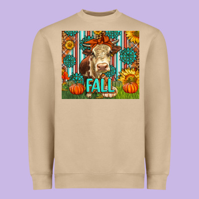 Western Fall Cow Heavyweight Sweatshirt Designed By Lillyallendesigns