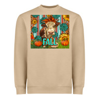 Mushroom Western Fall Cow Heavyweight Sweatshirt - LillyAllenDesigns