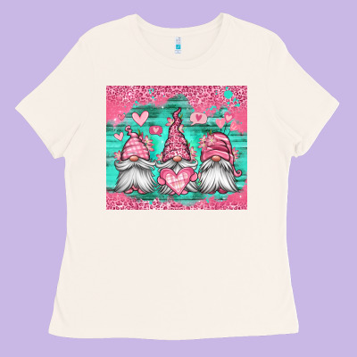 Valentines Day Gnomes Ladies Tee Designed By Jasminsmagicworld