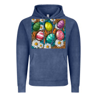 Vintage Denim Easter eggs Vintage Hoodie - NancyCooperArtShop