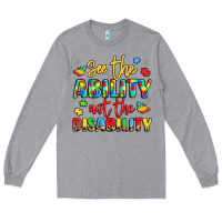 Heather Grey see the ability not the disability Long Sleeve Tee - LillyAllenDesigns