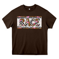 Chocolate Brown race license plate Heavy Core Tee - Artiststas