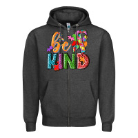 Charcoal Heather Autism be kind Zipper Hoodie - NancyCooperArtShop