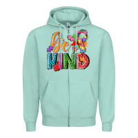 Seafoam Autism be kind Zipper Hoodie - NancyCooperArtShop