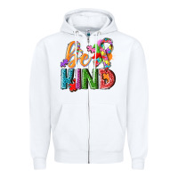 White Autism be kind Zipper Hoodie - NancyCooperArtShop